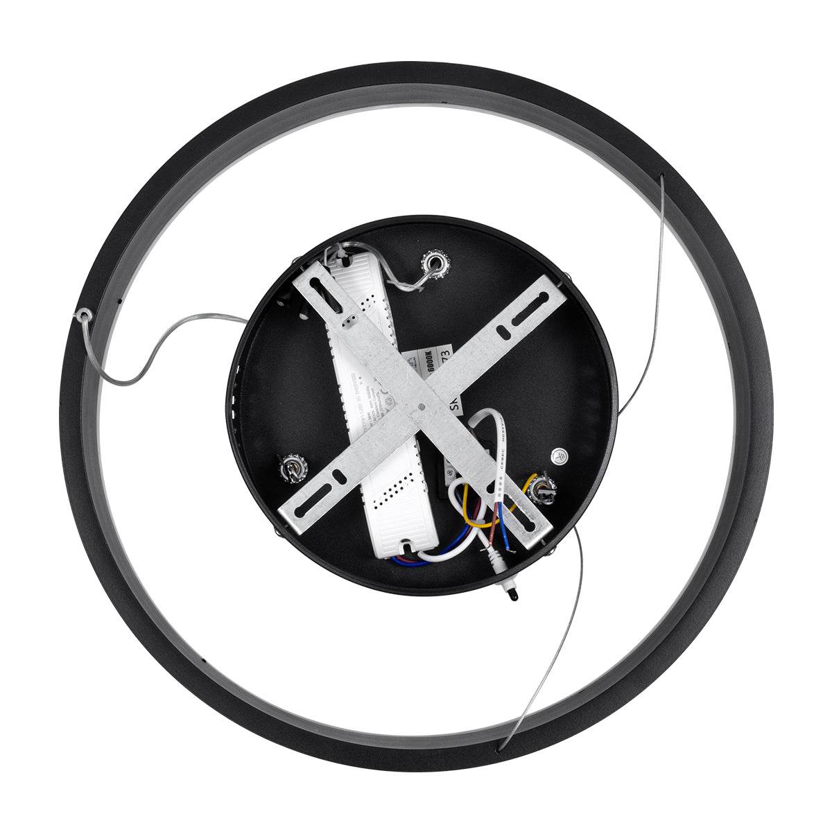 GloboStar® VENOM 61173 Κρεμαστό Φωτιστικό Δαχτυλίδι-Κύκλος LED CCT 30W 3513lm 120° AC 220-240V - Εναλλαγή Φωτισμού μέσω Τηλεχειριστηρίου All In One Ψυχρό 6000K+Φυσικό 4500K+Θερμό 2700K Dimmable Φ40cm - Μαύρο - 3 Years Warranty - ledmania.gr