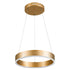 GloboStar® VENOM 61175 Κρεμαστό Φωτιστικό Δαχτυλίδι-Κύκλος LED CCT 30W 3513lm 120° AC 220-240V - Εναλλαγή Φωτισμού μέσω Τηλεχειριστηρίου All In One Ψυχρό 6000K+Φυσικό 4500K+Θερμό 2700K Dimmable Φ40cm - Χρυσό Βούρτσας - 3 Years Warranty - ledmania.gr