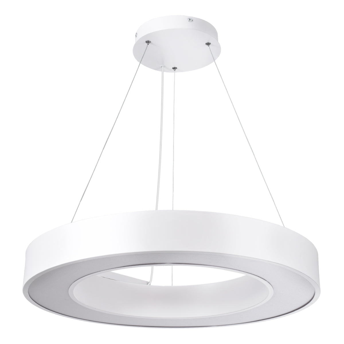 GloboStar® RA 61195 Κρεμαστό Φωτιστικό Δαχτυλίδι-Κύκλος LED CCT 67W 7370lm 120° AC 220-240V - Εναλλαγή Φωτισμού μέσω Τηλεχειριστηρίου All In One Ψυχρό 6000k+Φυσικό 4500k+Θερμό 2700k Dimmable Φ60cm - Λευκό- 3 Years Warranty - ledmania.gr