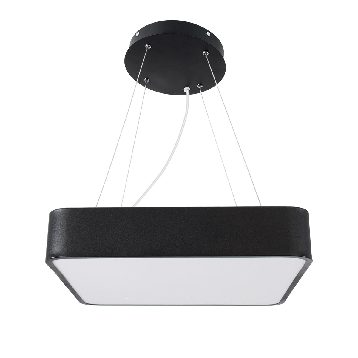 GloboStar® KAMALA 61206-P Κρεμαστή Πλαφονιέρα Οροφής LED CCT 67W 7370lm 120° AC 220-240V - Εναλλαγή Φωτισμού μέσω Τηλεχειριστηρίου All In One Ψυχρό 6000k+Φυσικό 4500k+Θερμό 2700k Dimmable Μ40 x Π40 x Υ8cm- Μαύρο - 3 Years Warranty - ledmania.gr