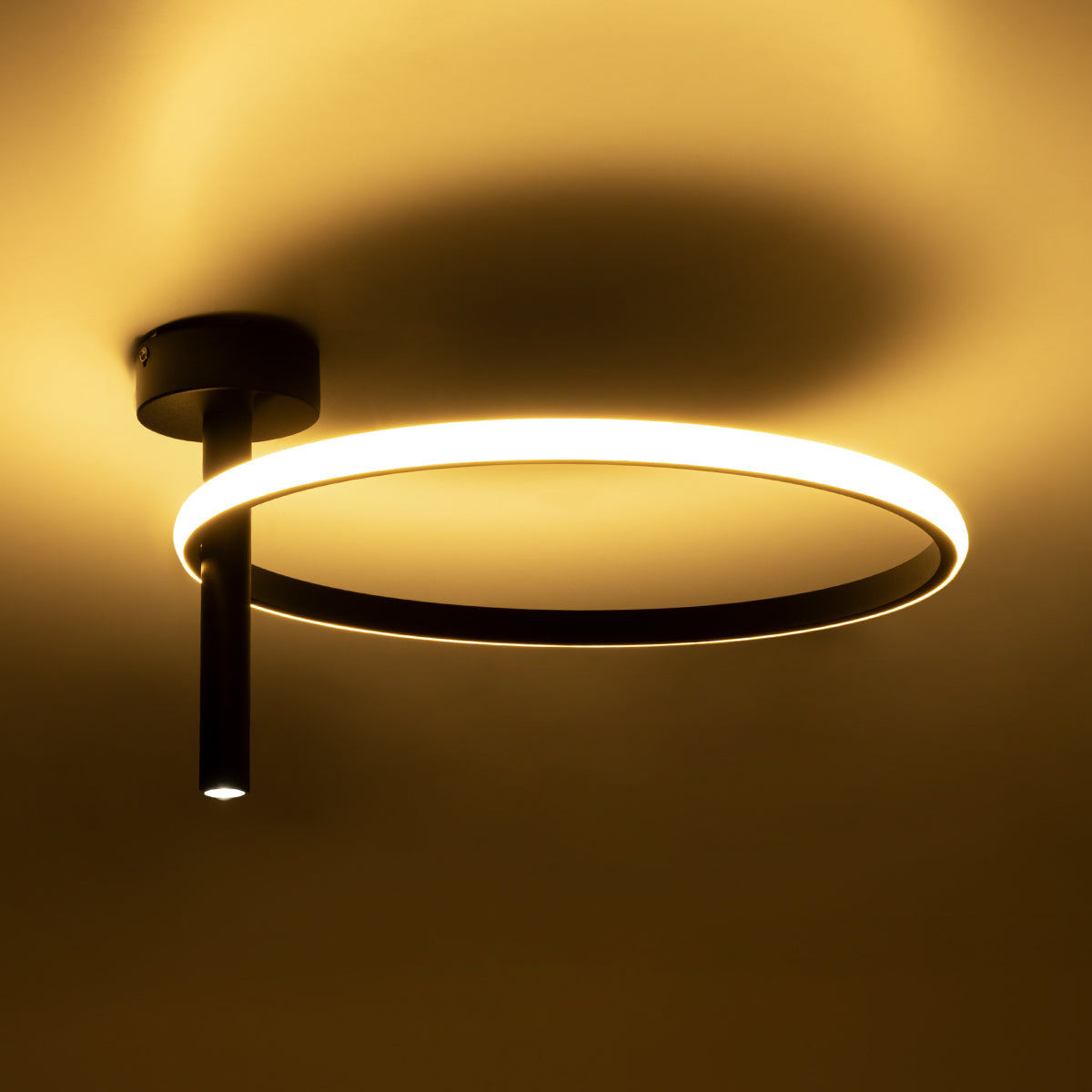 GloboStar® VERONA 61220 Φωτιστικό Οροφής Δαχτυλίδι-Κύκλος LED CCT 24W 2688lm 360° AC 220-240V - Εναλλαγή Φωτισμού μέσω Διακόπτη On/Off All In One Ψυχρό 6000k+Φυσικό 4500k+Θερμό 2700k Φ40 x Υ23cm - Μαύρο - 3 Χρόνια Εγγύηση - ledmania.gr
