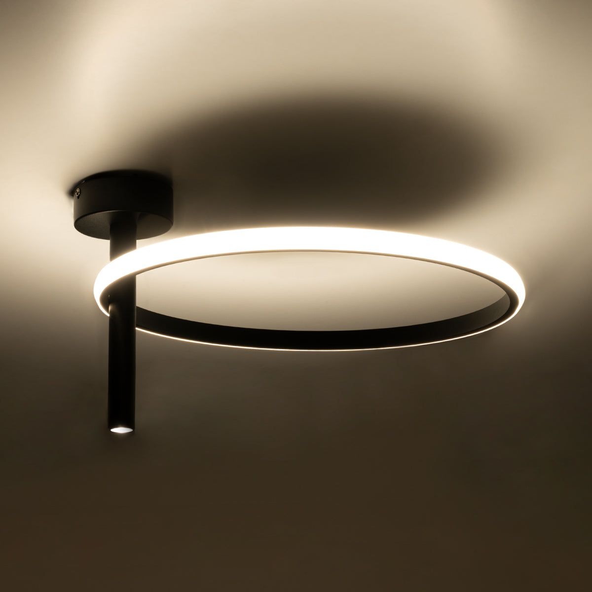 GloboStar® VERONA 61220 Φωτιστικό Οροφής Δαχτυλίδι-Κύκλος LED CCT 24W 2688lm 360° AC 220-240V - Εναλλαγή Φωτισμού μέσω Διακόπτη On/Off All In One Ψυχρό 6000k+Φυσικό 4500k+Θερμό 2700k Φ40 x Υ23cm - Μαύρο - 3 Χρόνια Εγγύηση - ledmania.gr