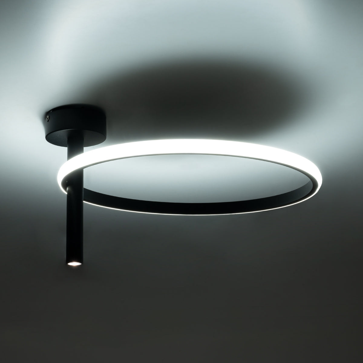 GloboStar® VERONA 61220 Φωτιστικό Οροφής Δαχτυλίδι-Κύκλος LED CCT 24W 2688lm 360° AC 220-240V - Εναλλαγή Φωτισμού μέσω Διακόπτη On/Off All In One Ψυχρό 6000k+Φυσικό 4500k+Θερμό 2700k Φ40 x Υ23cm - Μαύρο - 3 Χρόνια Εγγύηση - ledmania.gr