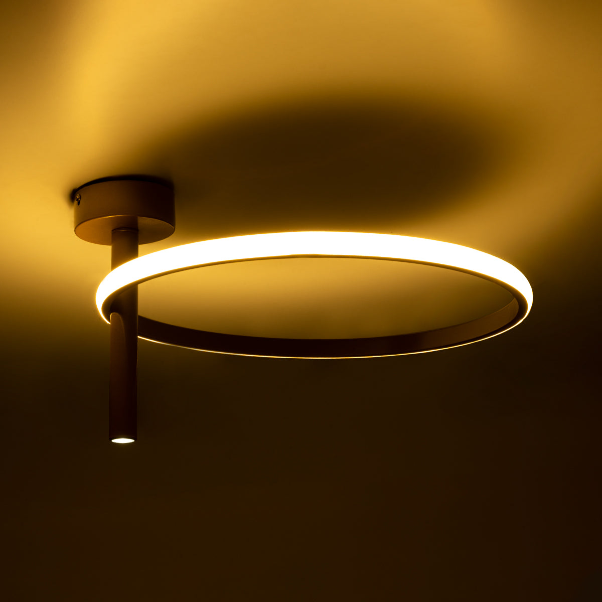 GloboStar® VERONA 61222 Φωτιστικό Οροφής Δαχτυλίδι-Κύκλος LED CCT 24W 2688lm 360° AC 220-240V - Εναλλαγή Φωτισμού μέσω Διακόπτη On/Off All In One Ψυχρό 6000k+Φυσικό 4500k+Θερμό 2700k Φ40 x Υ23cm - Χρυσό - 3 Χρόνια Εγγύηση - ledmania.gr