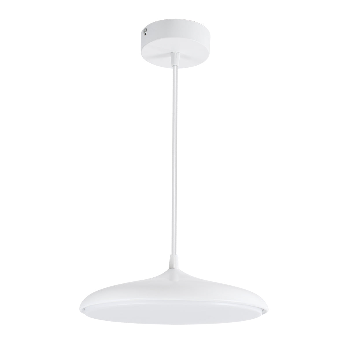 GloboStar® BARON 61252 Κρεμαστή Πλαφονιέρα Οροφής LED CCT 12W 1440lm 120° AC 220-240V - Εναλλαγή Φωτισμού μέσω Διακόπτη On/Off All In One Ψυχρό 6000k+Φυσικό 4500k+Θερμό 2700k Φ25 x Υ8cm - Λευκό - 3 Years Warranty - ledmania.gr