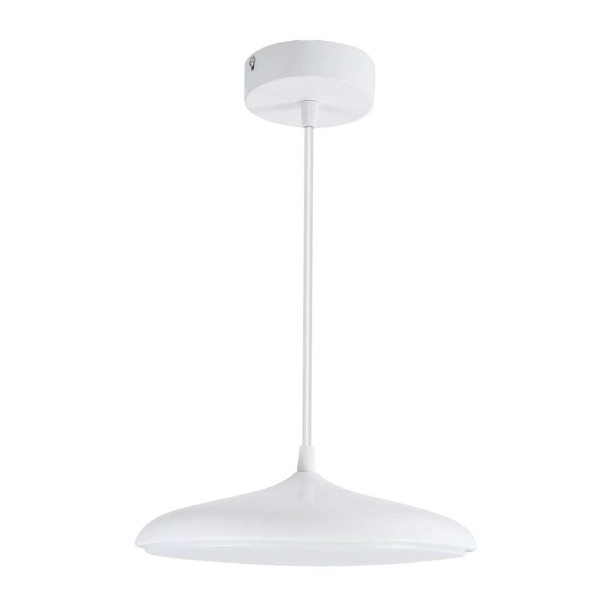 GloboStar® BARON 61252 Κρεμαστή Πλαφονιέρα Οροφής LED CCT 12W 1440lm 120° AC 220-240V - Εναλλαγή Φωτισμού μέσω Διακόπτη On/Off All In One Ψυχρό 6000k+Φυσικό 4500k+Θερμό 2700k Φ25 x Υ8cm - Λευκό - 3 Years Warranty - ledmania.gr