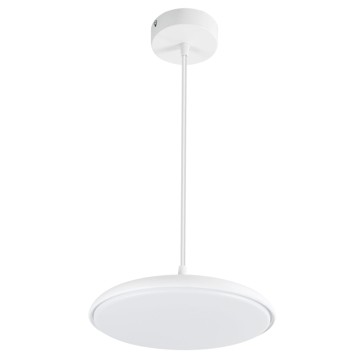 GloboStar® BARON 61252 Κρεμαστή Πλαφονιέρα Οροφής LED CCT 12W 1440lm 120° AC 220-240V - Εναλλαγή Φωτισμού μέσω Διακόπτη On/Off All In One Ψυχρό 6000k+Φυσικό 4500k+Θερμό 2700k Φ25 x Υ8cm - Λευκό - 3 Years Warranty - ledmania.gr