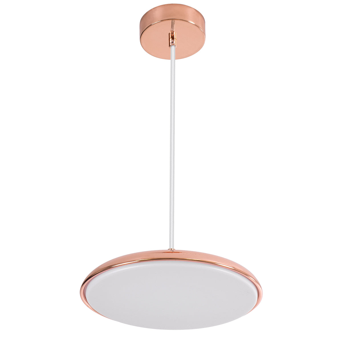 GloboStar® BARON 61253 Κρεμαστή Πλαφονιέρα Οροφής LED CCT 12W 1440lm 120° AC 220-240V - Εναλλαγή Φωτισμού μέσω Διακόπτη On/Off All In One Ψυχρό 6000k+Φυσικό 4500k+Θερμό 2700k Φ25 x Υ8cm - Χάλκινο Πλατίνα - 3 Years Warranty - ledmania.gr