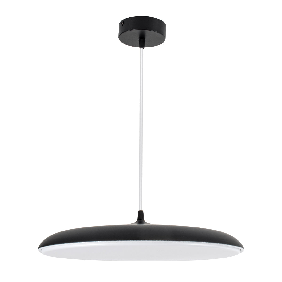 GloboStar® BARON 61254 Κρεμαστή Πλαφονιέρα Οροφής LED CCT 24W 2880lm 120° AC 220-240V - Εναλλαγή Φωτισμού μέσω Διακόπτη On/Off All In One Ψυχρό 6000k+Φυσικό 4500k+Θερμό 2700k Φ40 x Υ10cm - Μαύρο - 3 Years Warranty - ledmania.gr