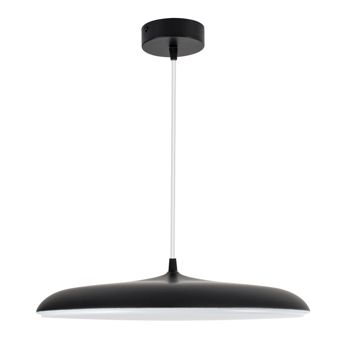 GloboStar® BARON 61254 Κρεμαστή Πλαφονιέρα Οροφής LED CCT 24W 2880lm 120° AC 220-240V - Εναλλαγή Φωτισμού μέσω Διακόπτη On/Off All In One Ψυχρό 6000k+Φυσικό 4500k+Θερμό 2700k Φ40 x Υ10cm - Μαύρο - 3 Years Warranty - ledmania.gr
