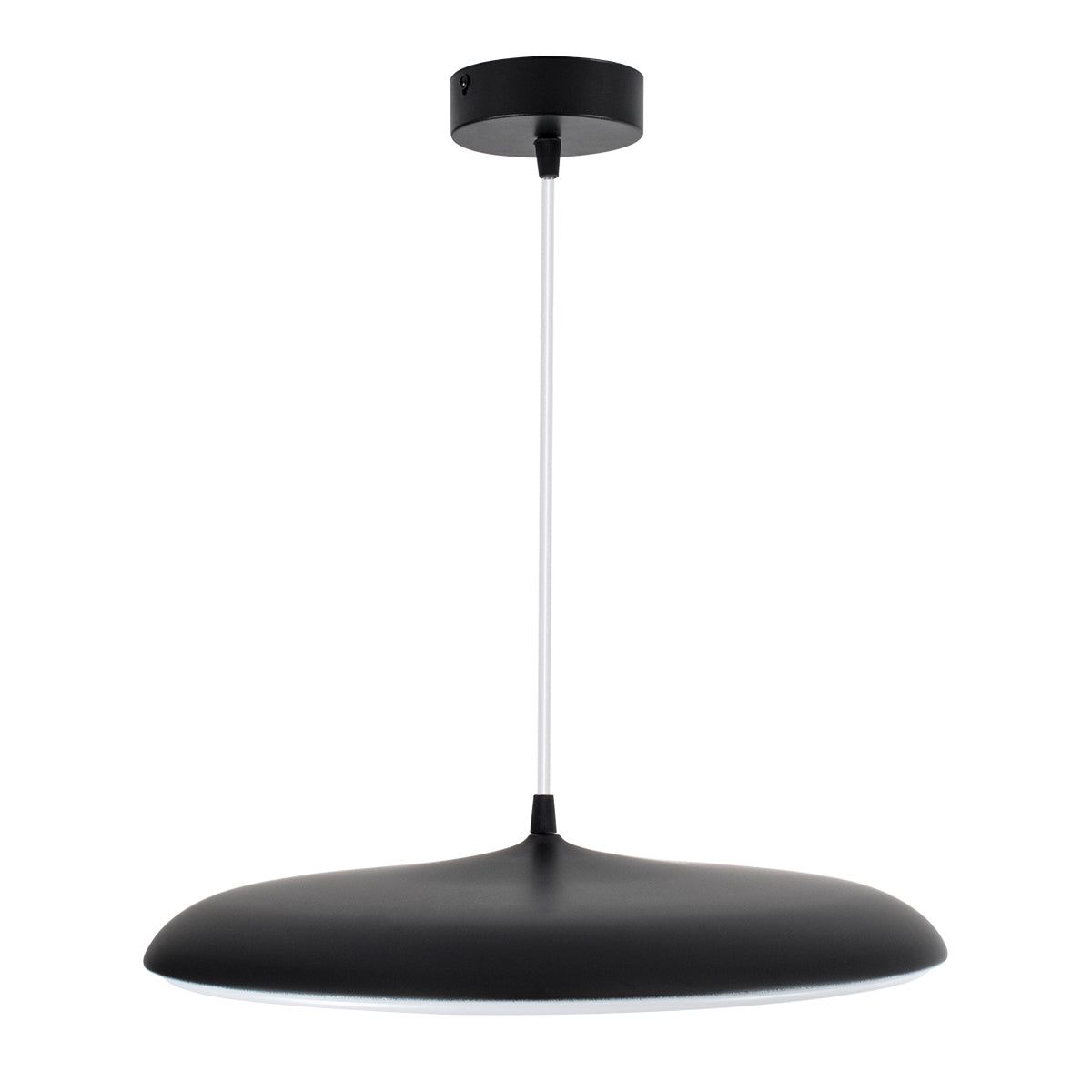 GloboStar® BARON 61254 Κρεμαστή Πλαφονιέρα Οροφής LED CCT 24W 2880lm 120° AC 220-240V - Εναλλαγή Φωτισμού μέσω Διακόπτη On/Off All In One Ψυχρό 6000k+Φυσικό 4500k+Θερμό 2700k Φ40 x Υ10cm - Μαύρο - 3 Years Warranty - ledmania.gr