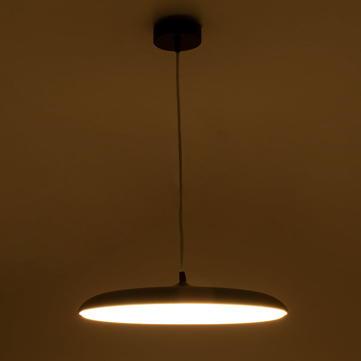 GloboStar® BARON 61254 Κρεμαστή Πλαφονιέρα Οροφής LED CCT 24W 2880lm 120° AC 220-240V - Εναλλαγή Φωτισμού μέσω Διακόπτη On/Off All In One Ψυχρό 6000k+Φυσικό 4500k+Θερμό 2700k Φ40 x Υ10cm - Μαύρο - 3 Years Warranty - ledmania.gr