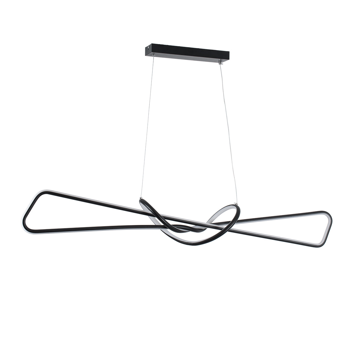 GloboStar® DOLORES 61279 Κρεμαστό Φωτιστικό Οροφής Design LED CCT 105W 11760lm 300° AC 220-240V - Εναλλαγή Φωτισμού μέσω Τηλεχειριστηρίου All In One Ψυχρό 6000k+Φυσικό 4500k+Θερμό 2700k Dimmable Μ110 x Π17 x Υ17.5cm - Μαύρο - 3 Years Warranty - ledmania.gr
