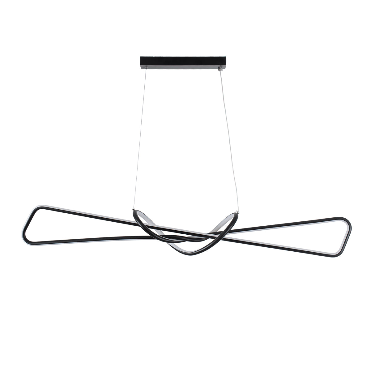 GloboStar® DOLORES 61279 Κρεμαστό Φωτιστικό Οροφής Design LED CCT 105W 11760lm 300° AC 220-240V - Εναλλαγή Φωτισμού μέσω Τηλεχειριστηρίου All In One Ψυχρό 6000k+Φυσικό 4500k+Θερμό 2700k Dimmable Μ110 x Π17 x Υ17.5cm - Μαύρο - 3 Years Warranty - ledmania.gr