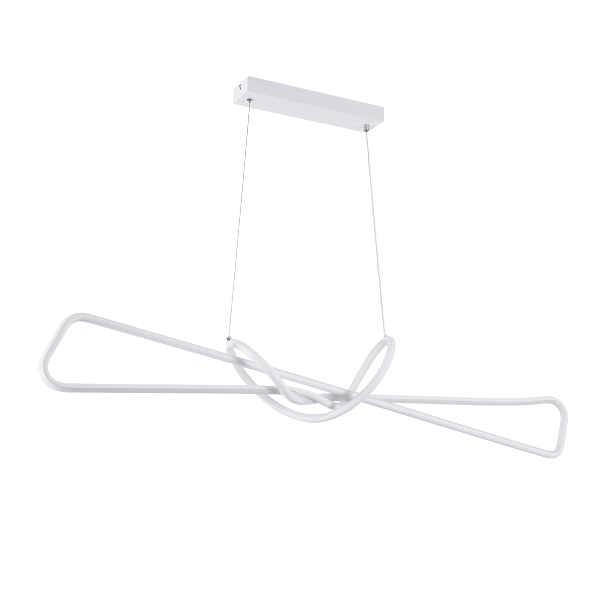 GloboStar® DOLORES 61280 Κρεμαστό Φωτιστικό Οροφής Design LED CCT 105W 11760lm 300° AC 220-240V - Εναλλαγή Φωτισμού μέσω Τηλεχειριστηρίου All In One Ψυχρό 6000k+Φυσικό 4500k+Θερμό 2700k Dimmable Μ110 x Π17 x Υ17.5cm - Λευκό - 3 Years Warranty - ledmania.gr