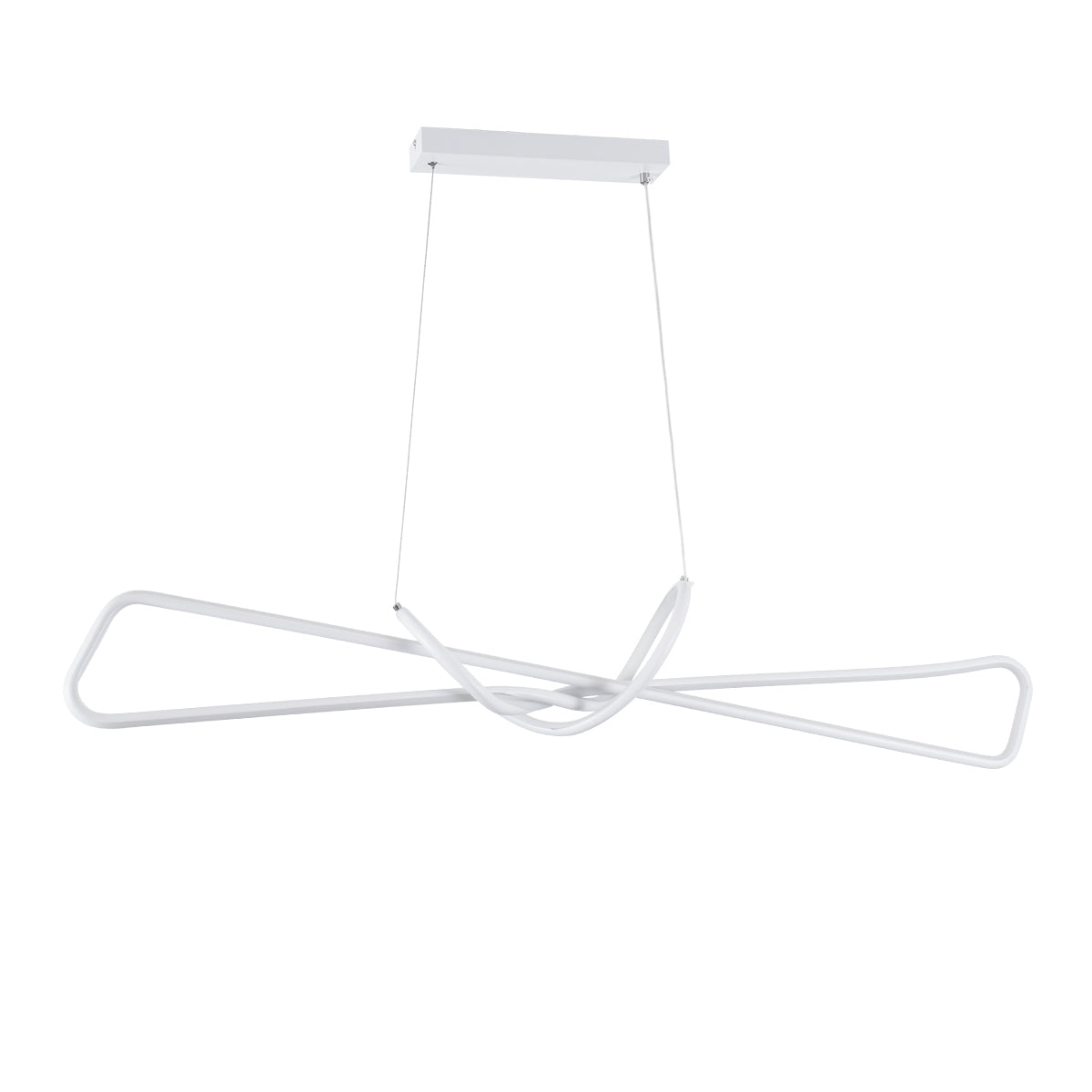 GloboStar® DOLORES 61280 Κρεμαστό Φωτιστικό Οροφής Design LED CCT 105W 11760lm 300° AC 220-240V - Εναλλαγή Φωτισμού μέσω Τηλεχειριστηρίου All In One Ψυχρό 6000k+Φυσικό 4500k+Θερμό 2700k Dimmable Μ110 x Π17 x Υ17.5cm - Λευκό - 3 Years Warranty - ledmania.gr