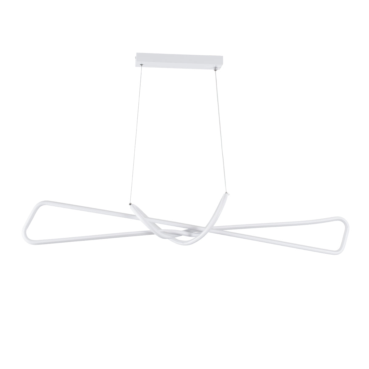 GloboStar® DOLORES 61280 Κρεμαστό Φωτιστικό Οροφής Design LED CCT 105W 11760lm 300° AC 220-240V - Εναλλαγή Φωτισμού μέσω Τηλεχειριστηρίου All In One Ψυχρό 6000k+Φυσικό 4500k+Θερμό 2700k Dimmable Μ110 x Π17 x Υ17.5cm - Λευκό - 3 Years Warranty - ledmania.gr