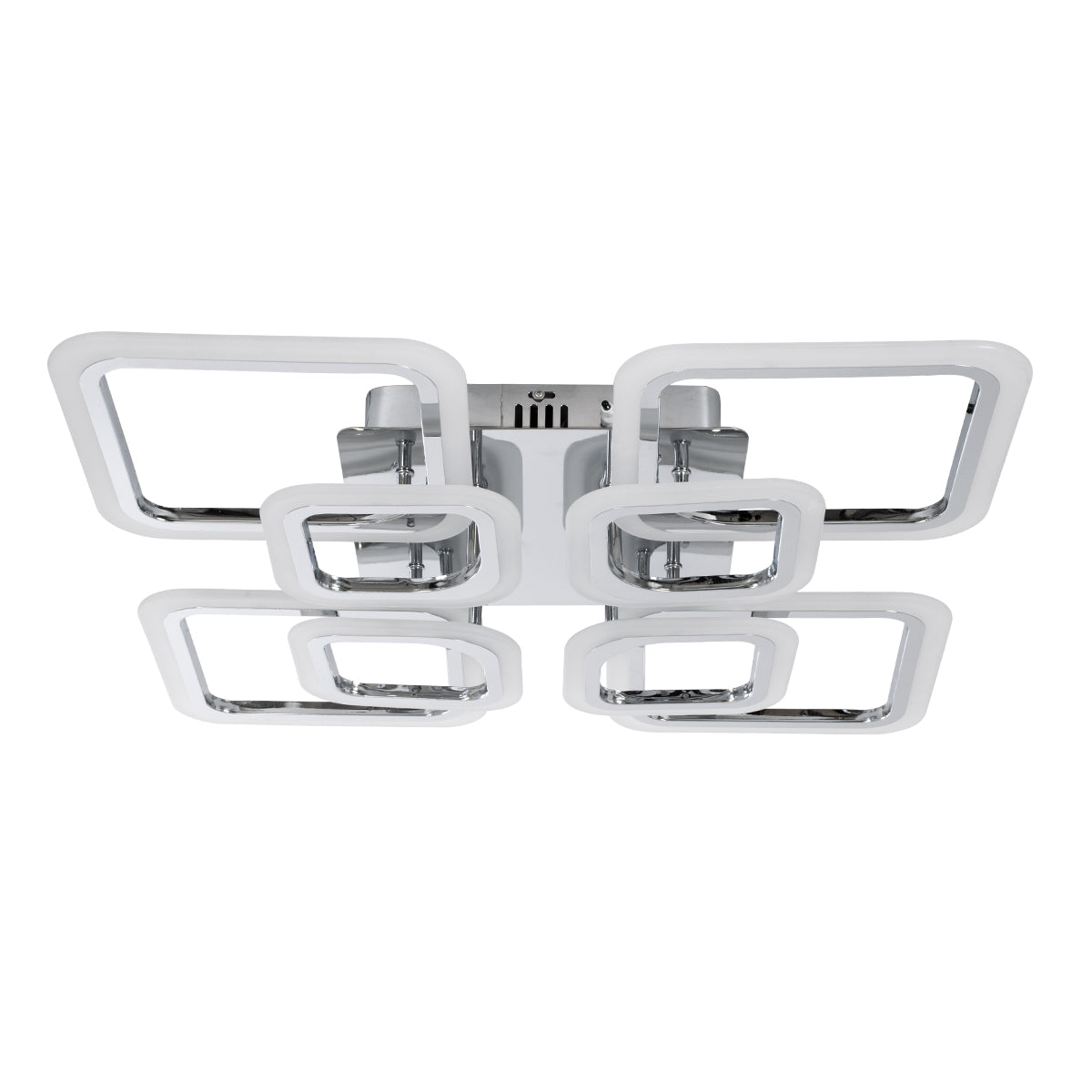 GloboStar® ROYAL-S 61326 Φωτιστικό Οροφής Design LED CCT 135W 16200lm 360° AC 220-240V - Εναλλαγή Φωτισμού μέσω Τηλεχειριστηρίου All In One Ψυχρό 6000k+Φυσικό 4500k+Θερμό 2700k Dimmable Μ58.5 x Π58.5 x Υ12cm - Νίκελ Χρώμιο - 3 Years Warranty - ledmania.gr