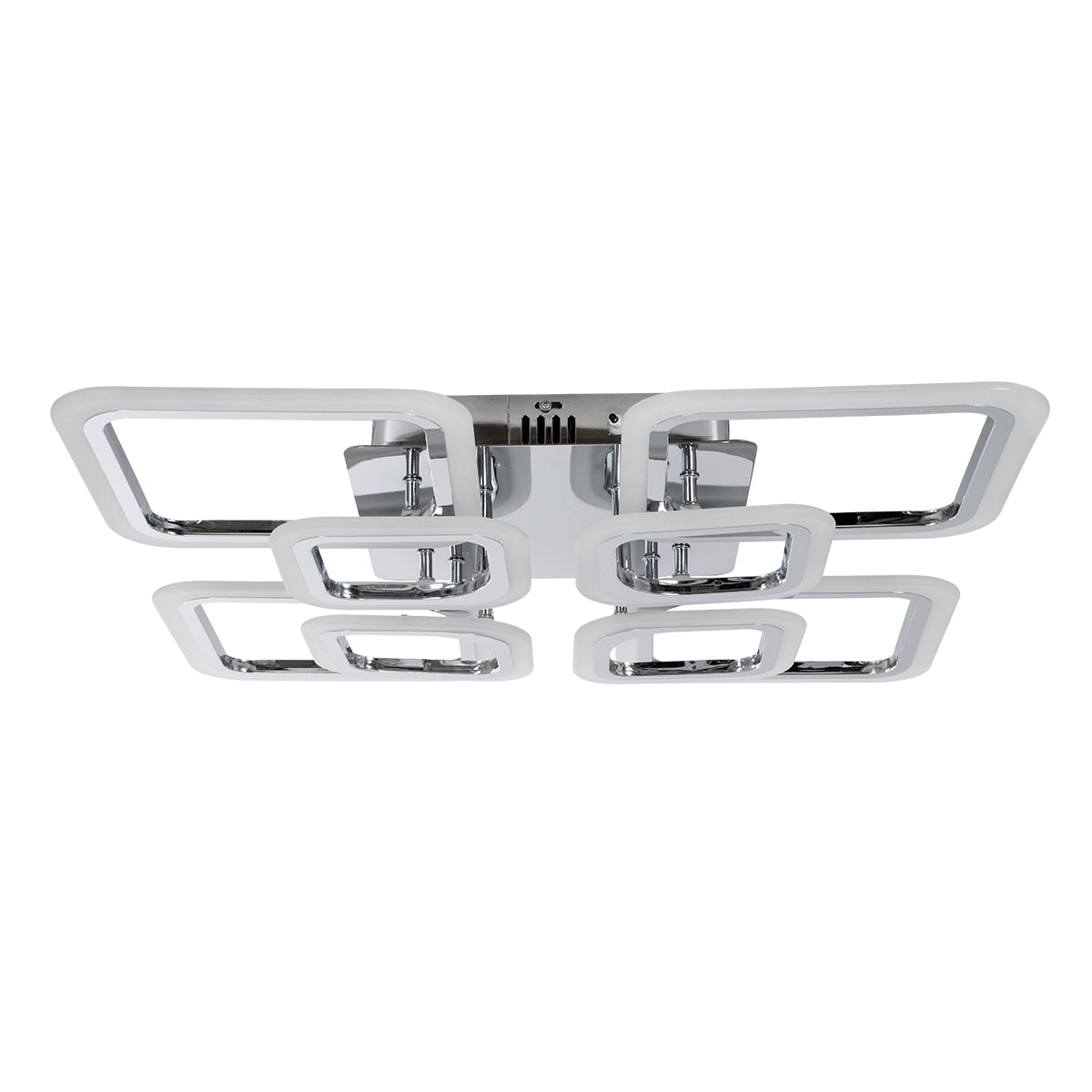 GloboStar® ROYAL-S 61326 Φωτιστικό Οροφής Design LED CCT 135W 16200lm 360° AC 220-240V - Εναλλαγή Φωτισμού μέσω Τηλεχειριστηρίου All In One Ψυχρό 6000k+Φυσικό 4500k+Θερμό 2700k Dimmable Μ58.5 x Π58.5 x Υ12cm - Νίκελ Χρώμιο - 3 Years Warranty - ledmania.gr