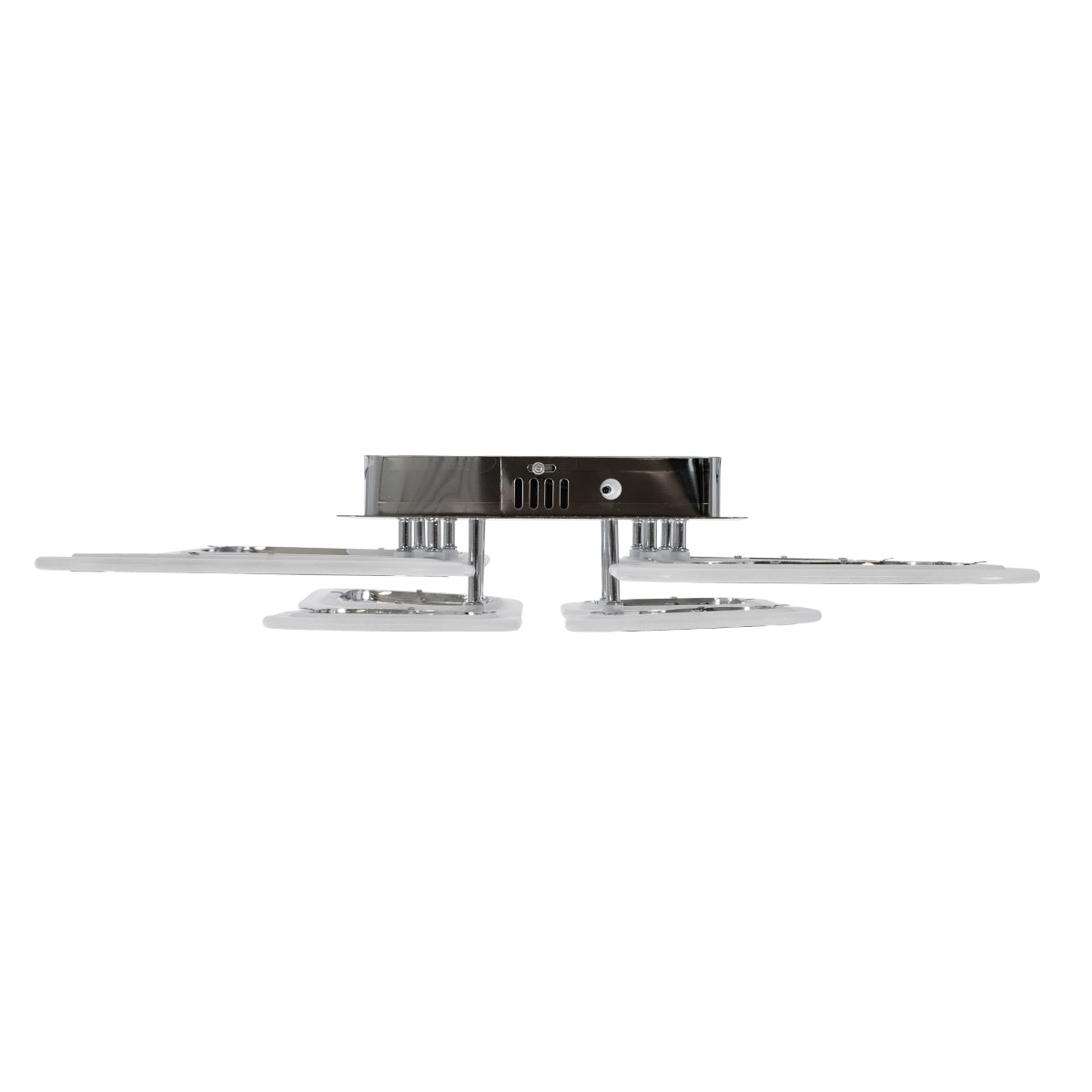 GloboStar® ROYAL-S 61326 Φωτιστικό Οροφής Design LED CCT 135W 16200lm 360° AC 220-240V - Εναλλαγή Φωτισμού μέσω Τηλεχειριστηρίου All In One Ψυχρό 6000k+Φυσικό 4500k+Θερμό 2700k Dimmable Μ58.5 x Π58.5 x Υ12cm - Νίκελ Χρώμιο - 3 Years Warranty - ledmania.gr