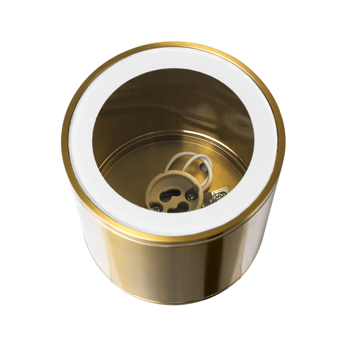 GloboStar® MARETTI 61447 Επιφανειακό Στρόγγυλο Φωτιστικό Σποτ με Ντουί 1 x GU10 VDE Certified AC 220-240V Αδιάβροχο IP65 - Σώμα Αλουμινίου & Υψηλής Αντοχής Tempered Glass - Φ9 x Υ9cm - Χρυσό Πλατίνα - 5 Χρόνια Εγγύηση - ledmania.gr