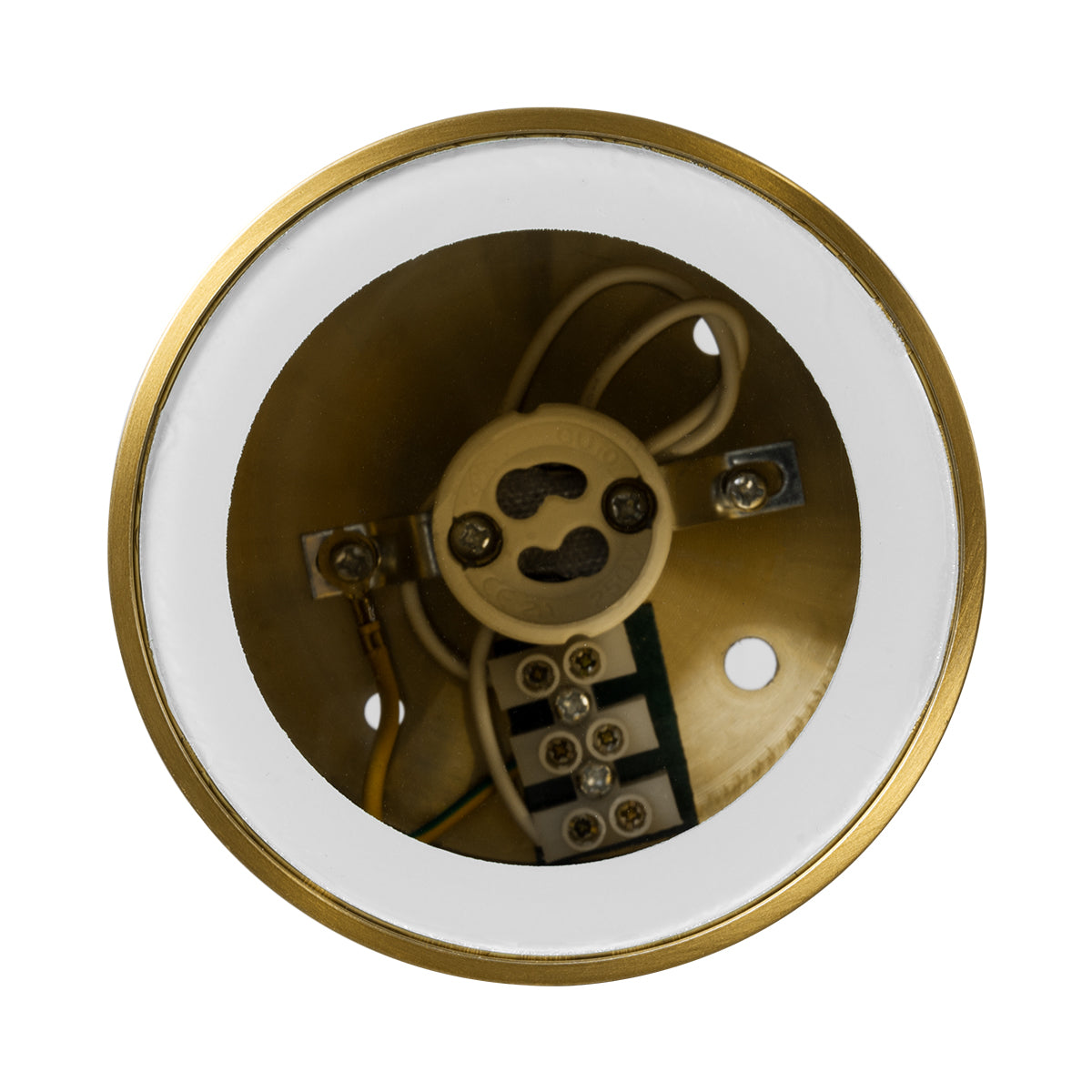 GloboStar® MARETTI 61447 Επιφανειακό Στρόγγυλο Φωτιστικό Σποτ με Ντουί 1 x GU10 VDE Certified AC 220-240V Αδιάβροχο IP65 - Σώμα Αλουμινίου & Υψηλής Αντοχής Tempered Glass - Φ9 x Υ9cm - Χρυσό Πλατίνα - 5 Χρόνια Εγγύηση - ledmania.gr