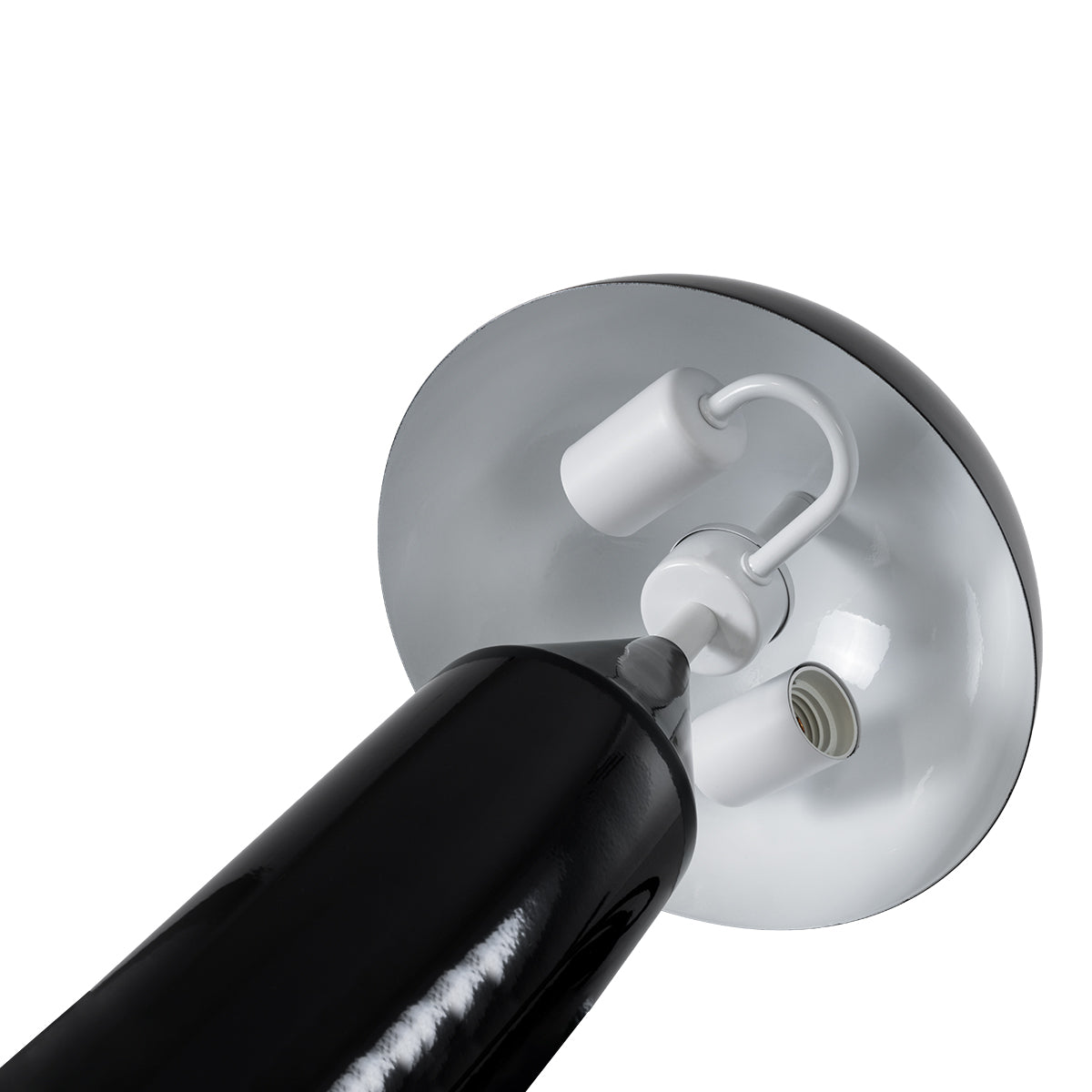 GloboStar® URANUS-S 61449 Μοντέρνο Επιτραπέζιο Φωτιστικό Πορτατίφ Δίφωτο 2 x E27 AC220-240V IP20 - Φ25 x Υ39cm - Μαύρο Μεταλλικό Καμπάνα με Διακόπτη On/Off - 5 Years Warranty - ledmania.gr