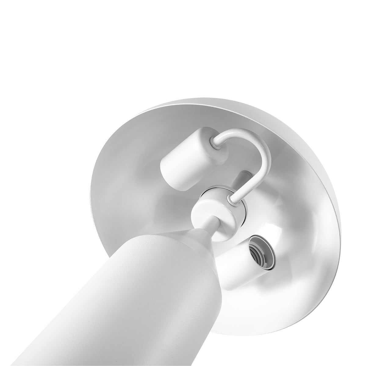 GloboStar® URANUS-S 61450 Μοντέρνο Επιτραπέζιο Φωτιστικό Πορτατίφ Δίφωτο 2 x E27 AC220-240V IP20 - Φ25 x Υ39cm - Λευκό Μεταλλικό Καμπάνα με Διακόπτη On/Off - 5 Years Warranty - ledmania.gr