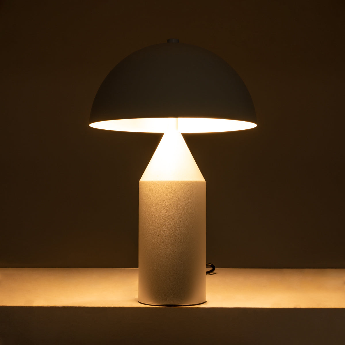 GloboStar® URANUS-S 61450 Μοντέρνο Επιτραπέζιο Φωτιστικό Πορτατίφ Δίφωτο 2 x E27 AC220-240V IP20 - Φ25 x Υ39cm - Λευκό Μεταλλικό Καμπάνα με Διακόπτη On/Off - 5 Years Warranty - ledmania.gr