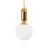 GloboStar® ESTETICO 61492 Μοντέρνο Κρεμαστό Φωτιστικό Οροφής Μονόφωτο 1 x E27 Γαλακτερή Γυάλινη Μπάλα με Μεταλλικό Επιχρυσωμενό Πλατίνα Σώμα Φ20 x Υ38cm - ledmania.gr