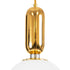 GloboStar® ESTETICO 61492 Μοντέρνο Κρεμαστό Φωτιστικό Οροφής Μονόφωτο 1 x E27 Γαλακτερή Γυάλινη Μπάλα με Μεταλλικό Επιχρυσωμενό Πλατίνα Σώμα Φ20 x Υ38cm - ledmania.gr