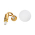 GloboStar® ESTETICO 61492 Μοντέρνο Κρεμαστό Φωτιστικό Οροφής Μονόφωτο 1 x E27 Γαλακτερή Γυάλινη Μπάλα με Μεταλλικό Επιχρυσωμενό Πλατίνα Σώμα Φ20 x Υ38cm - ledmania.gr