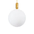 GloboStar® ESTETICO 61494 Μοντέρνο Κρεμαστό Φωτιστικό Οροφής Μονόφωτο 1 x E27 Γαλακτερή Γυάλινη Μπάλα με Μεταλλικό Επιχρυσωμενό Πλατίνα Σώμα Φ40 x Υ58cm - ledmania.gr