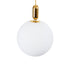 GloboStar® ESTETICO 61494 Μοντέρνο Κρεμαστό Φωτιστικό Οροφής Μονόφωτο 1 x E27 Γαλακτερή Γυάλινη Μπάλα με Μεταλλικό Επιχρυσωμενό Πλατίνα Σώμα Φ40 x Υ58cm - ledmania.gr