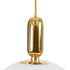 GloboStar® ESTETICO 61494 Μοντέρνο Κρεμαστό Φωτιστικό Οροφής Μονόφωτο 1 x E27 Γαλακτερή Γυάλινη Μπάλα με Μεταλλικό Επιχρυσωμενό Πλατίνα Σώμα Φ40 x Υ58cm - ledmania.gr