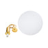 GloboStar® ESTETICO 61494 Μοντέρνο Κρεμαστό Φωτιστικό Οροφής Μονόφωτο 1 x E27 Γαλακτερή Γυάλινη Μπάλα με Μεταλλικό Επιχρυσωμενό Πλατίνα Σώμα Φ40 x Υ58cm - ledmania.gr
