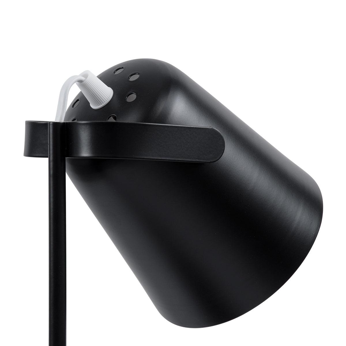 GloboStar® PENCASE 61563 Μοντέρνο Επιτραπέζιο Φωτιστικό Γραφείου - Πορτατίφ - Μονόφωτο 1 x E27 Μαύρο Μεταλλικό Καμπάνα με Διακόπτη On/Off - Μολυβοθήκη & Βάση Τηλεφώνου - L12 x W15 x H38cm - ledmania.gr