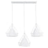 GloboStar® EIFFEL 61570 Vintage Κρεμαστό Φωτιστικό Οροφής Τρίφωτο 3 x E27 Λευκό Μεταλλικό Πλέγμα με Λευκό Ύφασμα L68 x W25 x H130cm - ledmania.gr