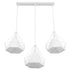 GloboStar® EIFFEL 61570 Vintage Κρεμαστό Φωτιστικό Οροφής Τρίφωτο 3 x E27 Λευκό Μεταλλικό Πλέγμα με Λευκό Ύφασμα L68 x W25 x H130cm - ledmania.gr