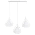 GloboStar® EIFFEL 61570 Vintage Κρεμαστό Φωτιστικό Οροφής Τρίφωτο 3 x E27 Λευκό Μεταλλικό Πλέγμα με Λευκό Ύφασμα L68 x W25 x H130cm - ledmania.gr