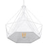 GloboStar® EIFFEL 61570 Vintage Κρεμαστό Φωτιστικό Οροφής Τρίφωτο 3 x E27 Λευκό Μεταλλικό Πλέγμα με Λευκό Ύφασμα L68 x W25 x H130cm - ledmania.gr