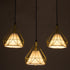 GloboStar® EIFFEL 61571 Vintage Κρεμαστό Φωτιστικό Οροφής Τρίφωτο 3 x E27 Χρυσό Μεταλλικό Πλέγμα με Λευκό Ύφασμα L68 x W25 x H130cm - ledmania.gr