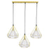 GloboStar® EIFFEL 61571 Vintage Κρεμαστό Φωτιστικό Οροφής Τρίφωτο 3 x E27 Χρυσό Μεταλλικό Πλέγμα με Λευκό Ύφασμα L68 x W25 x H130cm - ledmania.gr