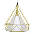 GloboStar® EIFFEL 61571 Vintage Κρεμαστό Φωτιστικό Οροφής Τρίφωτο 3 x E27 Χρυσό Μεταλλικό Πλέγμα με Λευκό Ύφασμα L68 x W25 x H130cm - ledmania.gr