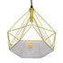GloboStar® EIFFEL 61571 Vintage Κρεμαστό Φωτιστικό Οροφής Τρίφωτο 3 x E27 Χρυσό Μεταλλικό Πλέγμα με Λευκό Ύφασμα L68 x W25 x H130cm - ledmania.gr