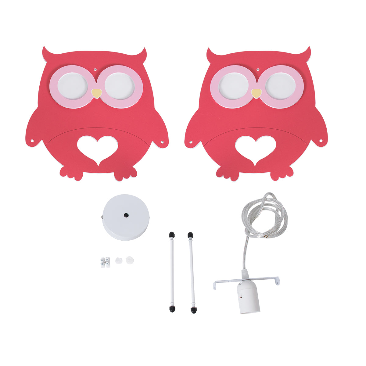 GloboStar® OWL 61576 Μοντέρνο Παδικό Κρεμαστό Φωτιστικό Οροφής Μονόφωτο 1 x E27 Κόκκινο PVC Φιγούρα Κουκουβάγια Μ29.5 x Π15.5 x Υ30.5cm - ledmania.gr