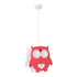 GloboStar® OWL 61576 Μοντέρνο Παδικό Κρεμαστό Φωτιστικό Οροφής Μονόφωτο 1 x E27 Κόκκινο PVC Φιγούρα Κουκουβάγια Μ29.5 x Π15.5 x Υ30.5cm