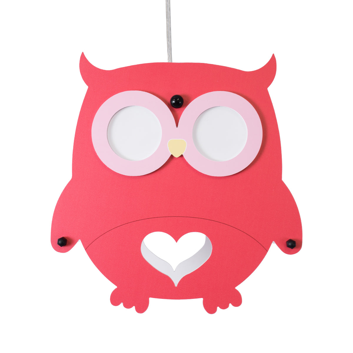 GloboStar® OWL 61576 Μοντέρνο Παδικό Κρεμαστό Φωτιστικό Οροφής Μονόφωτο 1 x E27 Κόκκινο PVC Φιγούρα Κουκουβάγια Μ29.5 x Π15.5 x Υ30.5cm - ledmania.gr