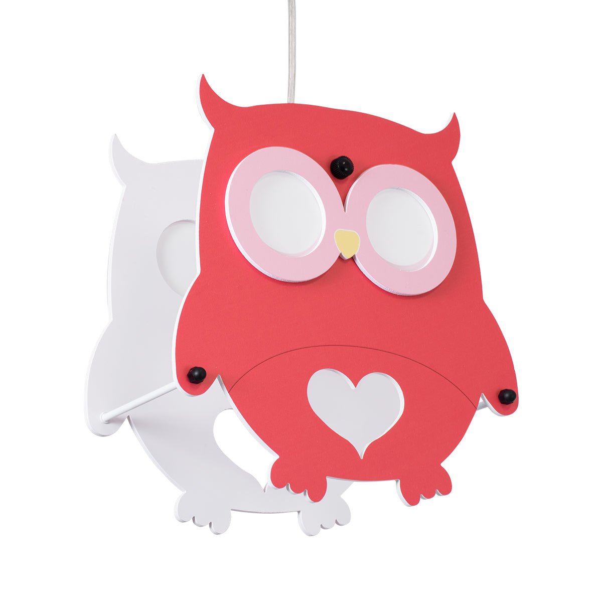 GloboStar® OWL 61576 Μοντέρνο Παδικό Κρεμαστό Φωτιστικό Οροφής Μονόφωτο 1 x E27 Κόκκινο PVC Φιγούρα Κουκουβάγια Μ29.5 x Π15.5 x Υ30.5cm - ledmania.gr