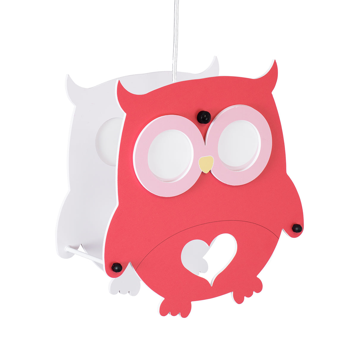 GloboStar® OWL 61576 Μοντέρνο Παδικό Κρεμαστό Φωτιστικό Οροφής Μονόφωτο 1 x E27 Κόκκινο PVC Φιγούρα Κουκουβάγια Μ29.5 x Π15.5 x Υ30.5cm - ledmania.gr